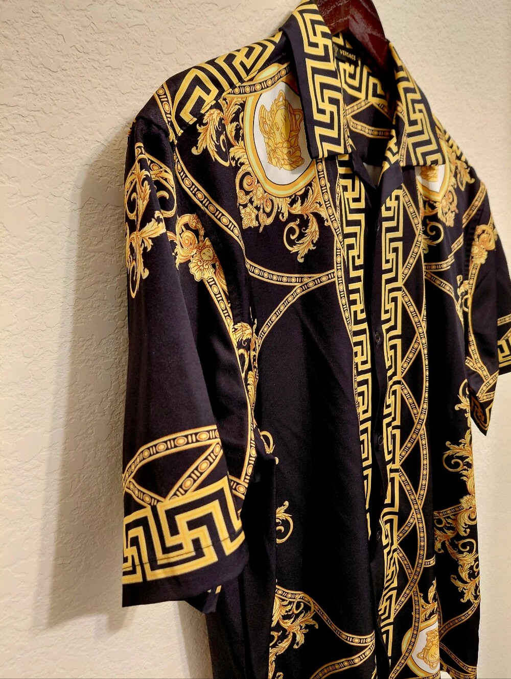 Rare Vintage Gianni Versace Baroque Print Short Sleeve Button-Down Shirt Meduim - Picture 5 of 12